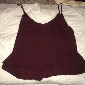 Maroon flowy crop top